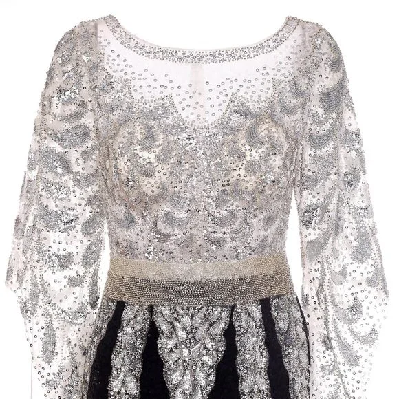 All over sequins Embroidery bodice formal evening prom dress - Picture 6 of 6